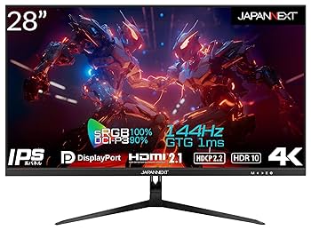 【美品】4K対応28型ワイドディスプレイ黒 フラットモニター 調整可能スタンド Amazon.co.jp: JAPANNEXT 28型 IPS 4K液晶モニター JN